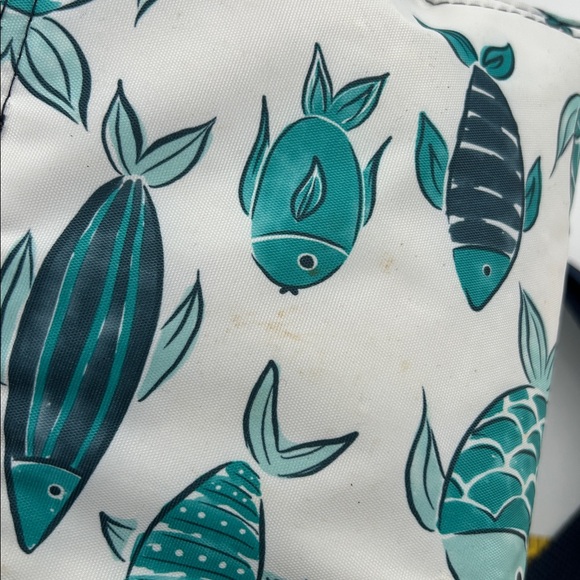 Thirty-One Picnic Thermal Cooler Tote Aquatic Fish Print Carrier Travel - Picture 7 of 8